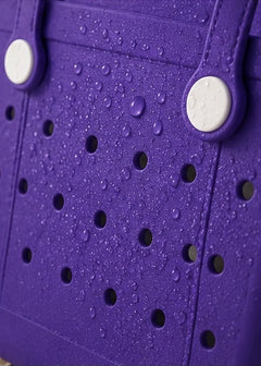 UeKeKicg Small Beach Bag Rubber Beach Tote Bag Waterproof Washable Durable Open Beach Bag Tote for Beach Boat Pool Sports (Purple)