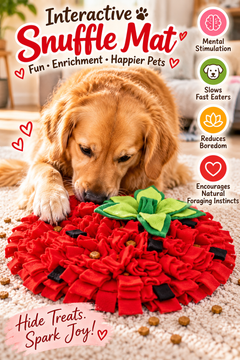 Strawberry Snuffle Mat for Dogs – Interactive Treat-Hiding Puzzle Toy