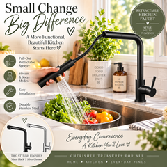 Retractable Gourmet Kitchen Faucet (Single Piece)