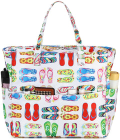 LEDAOU Beach Bag Waterproof Sandproof Women Tote Bag Pool Bag with Zipper for Gym Grocery Travel with Wet Pocket