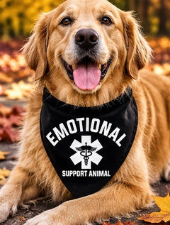 Emotional Support Animal Dog Bandana Dog Scarf Holiday Dog Bandanas Dog Bandana for Small Medium Large Dogs Black Dog Bandana Gift for Dog Lover Service Dog Collar (A31)