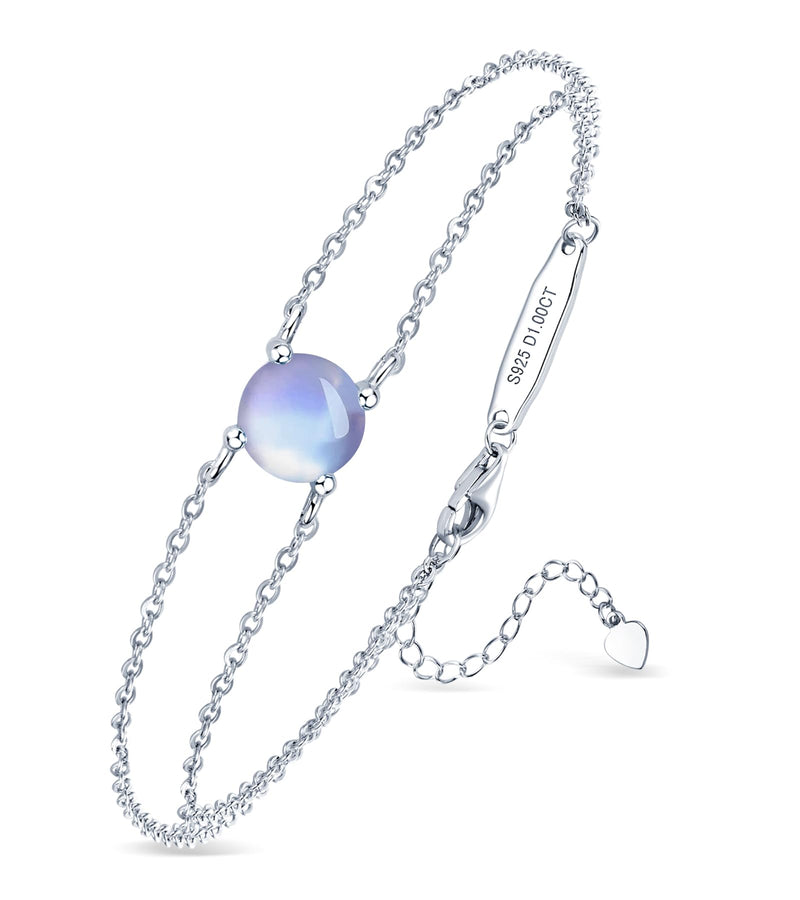 AINUOSHI Moonstone Bracelet June Birthstone Jewelry Sterling Silver Bracelet Dainty Bracelets Mothers Day Gifts for Mom Anniversary Valentines Day Birthday Gifts for Women Wife