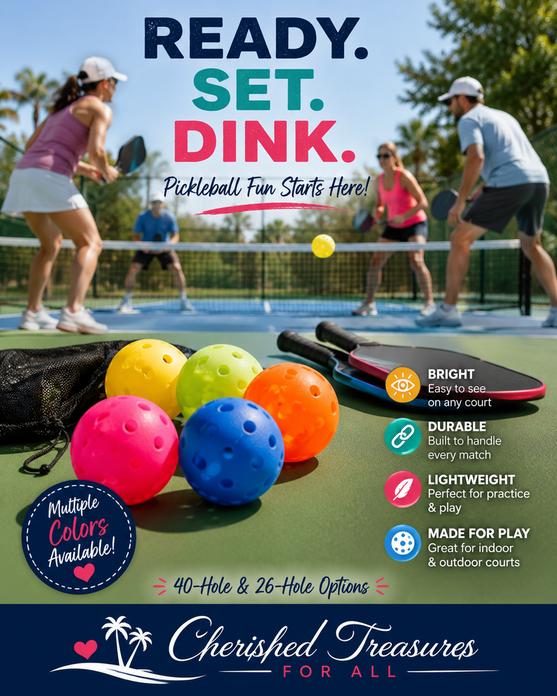 Outdoor Pickleball Balls – 40 & 26 Hole Options | Multiple Colors