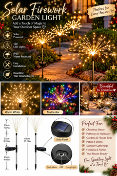 LED Solar Firework Garden Light for Christmas Decor (One Piece)