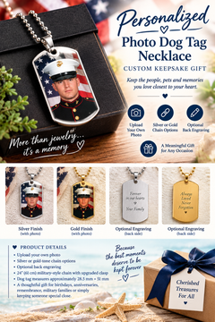 Personalized Photo Dog Tag Necklace | Custom Keepsake Gift