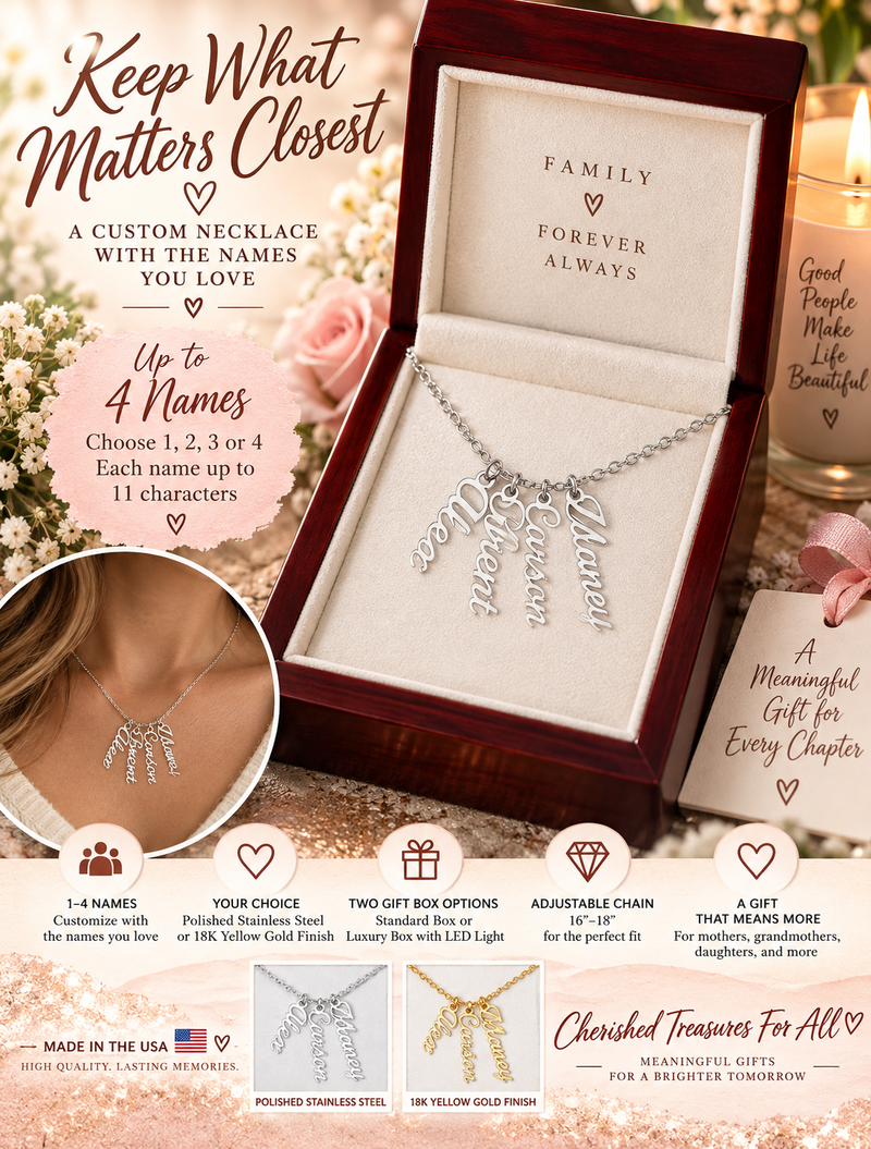Multi-Name Verticle Necklace