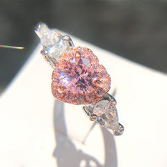Heart-Shaped Zirconia Ring for Women