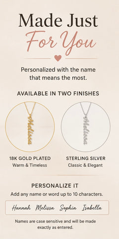 Classic Vertical Name Necklace