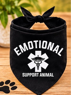Emotional Support Animal Dog Bandana Dog Scarf Holiday Dog Bandanas Dog Bandana for Small Medium Large Dogs Black Dog Bandana Gift for Dog Lover Service Dog Collar (A31)