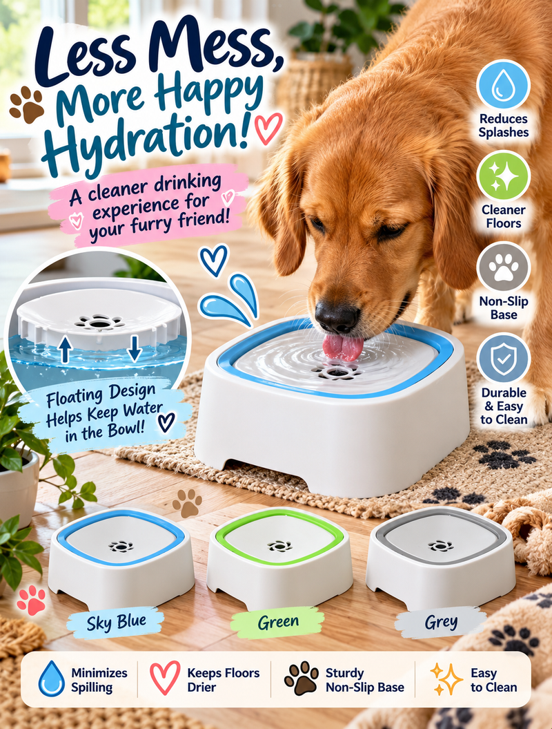 Non-Slip Floating Dog Drinking Bowl