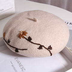Vintage Pumpkin Embroidered Floral Hat