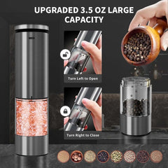 Electric Salt and Pepper Grinders Set