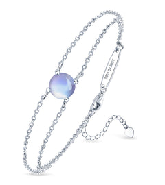 AINUOSHI Moonstone Bracelet June Birthstone Jewelry Sterling Silver Bracelet Dainty Bracelets Mothers Day Gifts for Mom Anniversary Valentines Day Birthday Gifts for Women Wife