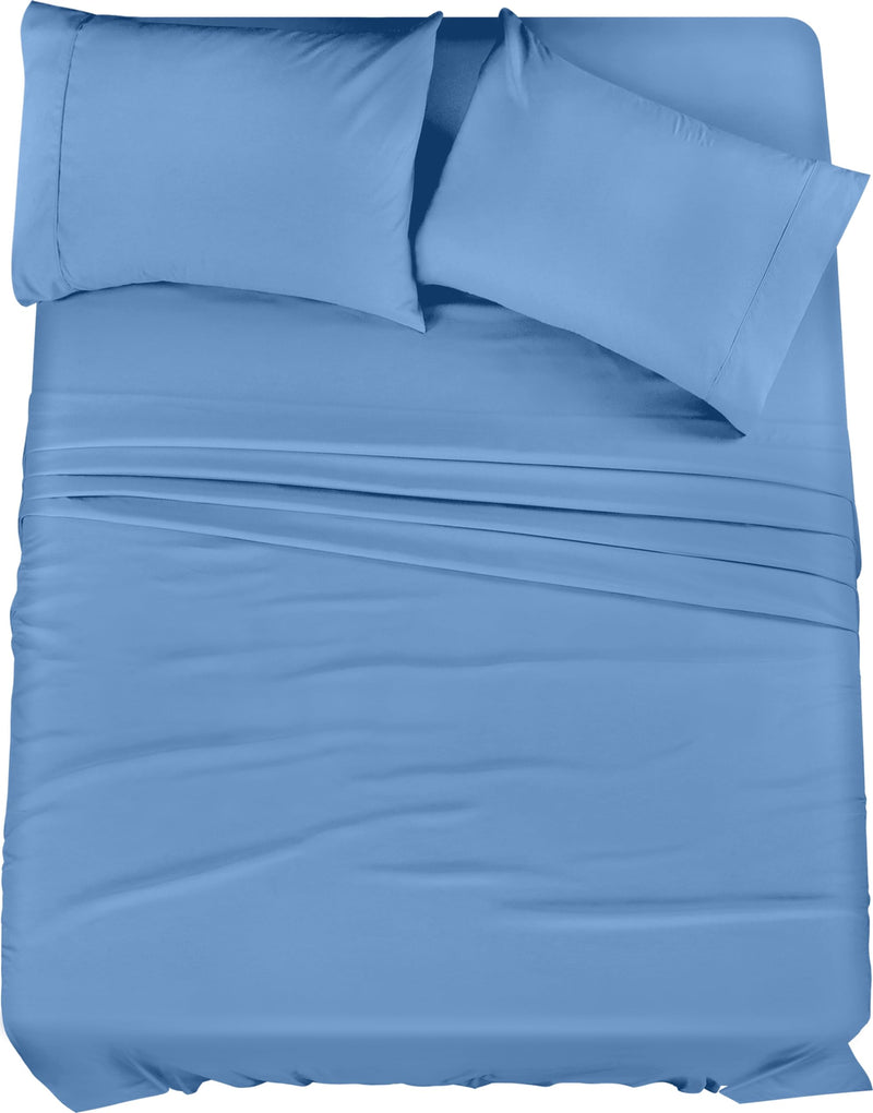 Utopia Bedding Queen Bed Sheets Set - 4 Piece Bedding - Brushed Microfiber - Shrinkage and Fade Resistant - Easy Care (Queen Dutch Blue)