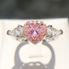 Heart-Shaped Zirconia Ring for Women