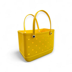 SunTote X Large Beach Bag Tote| Durable Lightweight Waterproof Washable Open Tote Bag for Beach Pool Boat Sports (Sunshine Yellow)