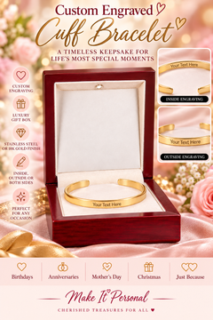 Personalized Engraved Cuff Bracelet | Custom Name & Message Jewelry
