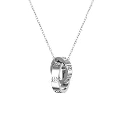 Womens Stainless Steel Necklace -18K Gold Womens Necklace Gold Interlocking Titanium Steel Necklace Womens Jewelry for Mothers Birthday Fathers Day Valentines Day Mothers Day Girlfriend Necklace Anniversary Necklace