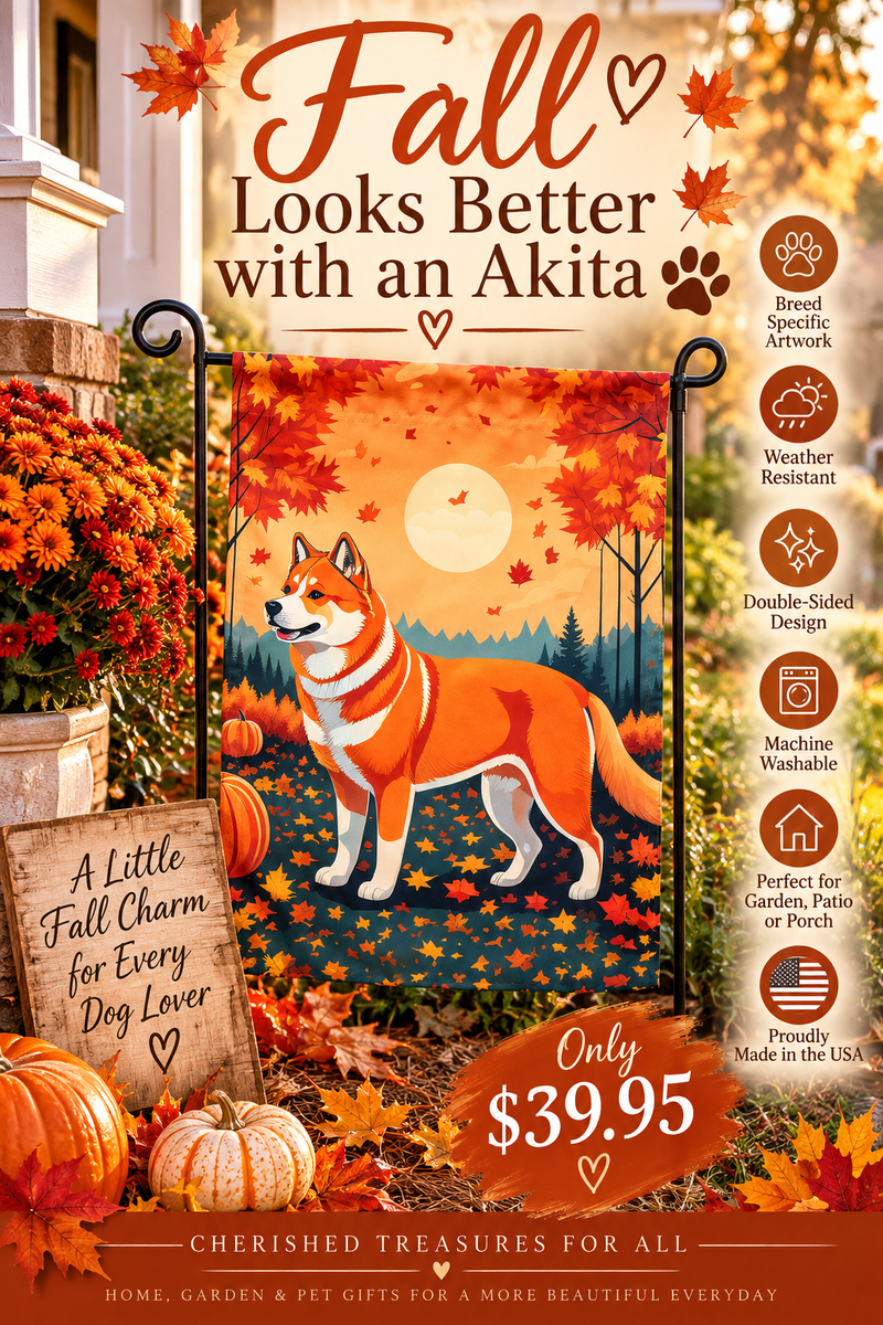 Akita Fall Garden Flag
