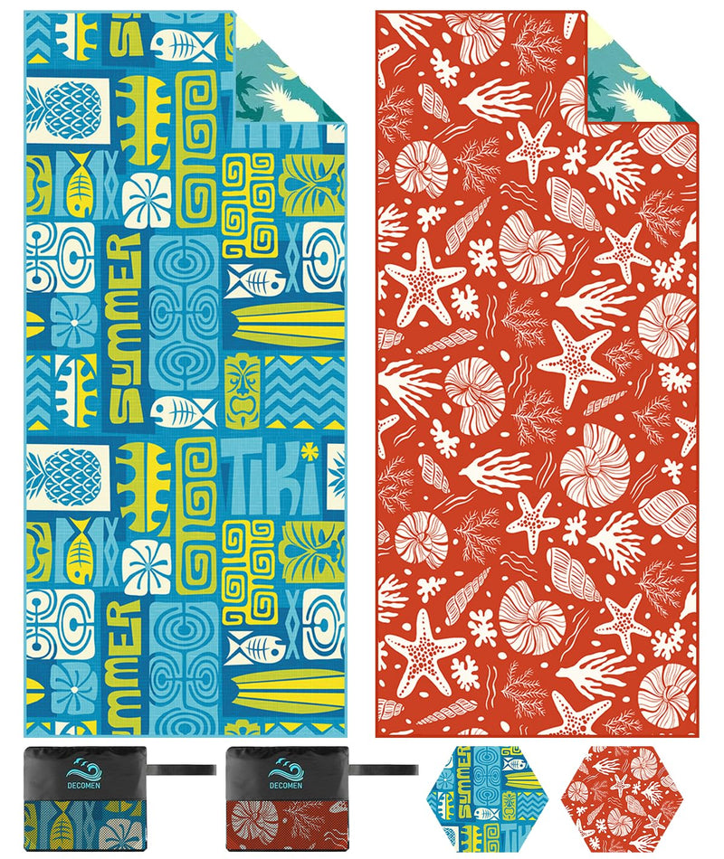 DECOMEN Beach Towel Microfiber Beach Towels Oversized Lightweight Quick Dry (73