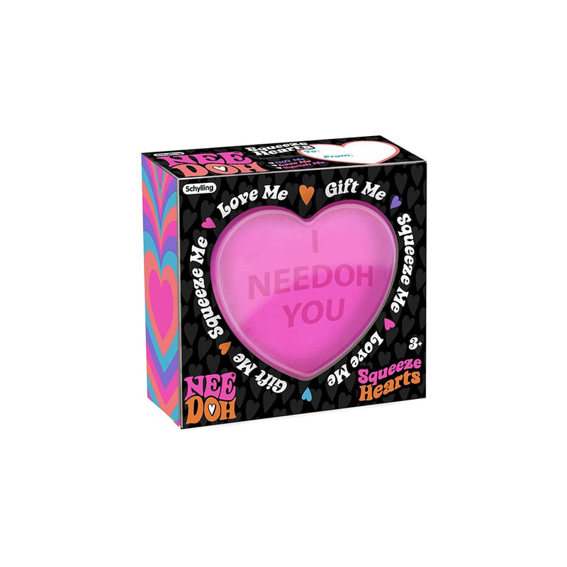 Schylling NeeDoh Squeeze Heart - Valentines Squeeze Toy - Satisfying Dough Filling - 2.5