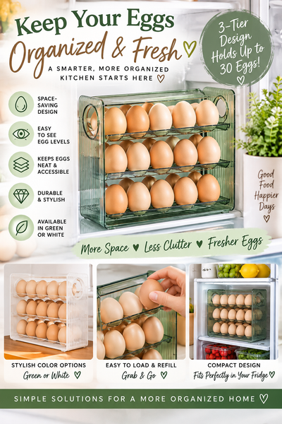 3-Tier Refrigerator Egg Organizer | Space-Saving Egg Storage Rack