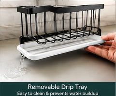 Maifan Kitchen Sink Caddy Sink Organizer Sponge Caddy Holder for Kitchen Sink Stainless Steel Rustproof Dish Kitchen Caddy Brush Holder with Drain Tray for Kitchen Countertop Storage Gadgets