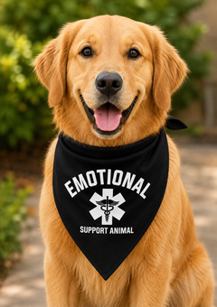 Emotional Support Animal Dog Bandana Dog Scarf Holiday Dog Bandanas Dog Bandana for Small Medium Large Dogs Black Dog Bandana Gift for Dog Lover Service Dog Collar (A31)
