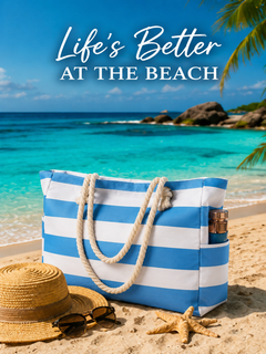 Beach Bags For Women - Large Beach Bags with Zipper Waterproof Sandproof Swim Pool Bag Large Tote