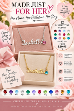 Custom Name Necklace with birthstone