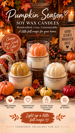 Pumpkin Season Soy Wax Candle• Seasonal Gift •Home Decor