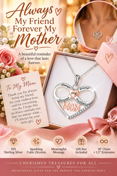 Forever My Mother Heart Necklace | 925 Sterling Silver Mom Gift