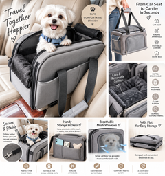 Multipurpose Console Pet Car Seat & Carrier