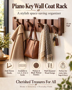 Simplicity Piano Key Wall Coat Rack (One Piece)