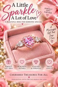 Rose Gold Pink Heart Shaped Zirconia Women's Ring