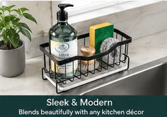 Maifan Kitchen Sink Caddy Sink Organizer Sponge Caddy Holder for Kitchen Sink Stainless Steel Rustproof Dish Kitchen Caddy Brush Holder with Drain Tray for Kitchen Countertop Storage Gadgets
