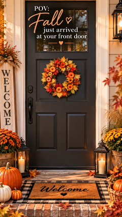 Pumpkin Harvest Fall Wreath | Autumn Door Decor