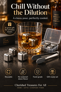 Reusable Whiskey Chilling Stones Set | No-Dilution Drink Chillers