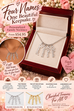 Personalized Multi-Name Necklace – Custom Family Jewelry Gift