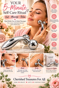 Dual-Roller Face & Body Massager | At-Home Self-Care Tool