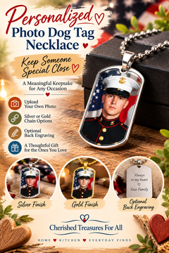 Personalized Photo Dog Tag Necklace | Custom Keepsake Gift
