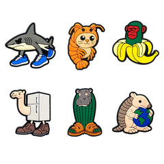 6-200pcs Hot sales Brainrot Cartoon Animals Series PVC shoe Accessories Detachable Waterproof  DIY Shoe Decorations Kids Giftsts