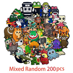 6-200pcs Hot sales Brainrot Cartoon Animals Series PVC shoe Accessories Detachable Waterproof  DIY Shoe Decorations Kids Giftsts