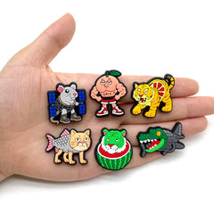 6-200pcs Hot sales Brainrot Cartoon Animals Series PVC shoe Accessories Detachable Waterproof  DIY Shoe Decorations Kids Giftsts