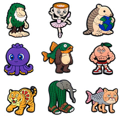 6-200pcs Hot sales Brainrot Cartoon Animals Series PVC shoe Accessories Detachable Waterproof  DIY Shoe Decorations Kids Giftsts