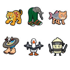 6-200pcs Hot sales Brainrot Cartoon Animals Series PVC shoe Accessories Detachable Waterproof  DIY Shoe Decorations Kids Giftsts