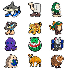 6-200pcs Hot sales Brainrot Cartoon Animals Series PVC shoe Accessories Detachable Waterproof  DIY Shoe Decorations Kids Giftsts