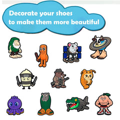 6-200pcs Hot sales Brainrot Cartoon Animals Series PVC shoe Accessories Detachable Waterproof  DIY Shoe Decorations Kids Giftsts