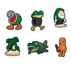 6-200pcs Hot sales Brainrot Cartoon Animals Series PVC shoe Accessories Detachable Waterproof  DIY Shoe Decorations Kids Giftsts