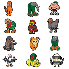 6-200pcs Hot sales Brainrot Cartoon Animals Series PVC shoe Accessories Detachable Waterproof  DIY Shoe Decorations Kids Giftsts